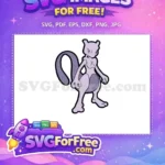Free Purple Anime Free Psychic Mewtwo Pokemon Free SVG - Instant Download