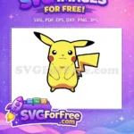 Free Cute Yellow Pikachu Free Red Cheeks Pokemon Cartoon Free SVG 2 - Instant Download
