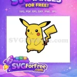 Free Smiling Pikachu Face Free Pokemon Cartoon Free SVG - Instant Download