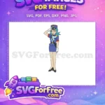 Free Blue Hair Free Saluting Pokemon Jenny Free SVG - Instant Download