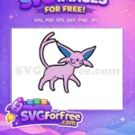 Free Psychic Purple Cat Free Anime Espeon Pokemon Free SVG - Instant Download