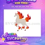 Free Rapidash Fire Mane Free Pokemon Cartoon Free SVG - Instant Download