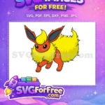 Free Orange Flareon Free Pokemon Cartoon Happy Free SVG - Instant Download