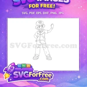 Free Ash Ketchum With Glove Free Smiling Pokemon Trainer Free SVG