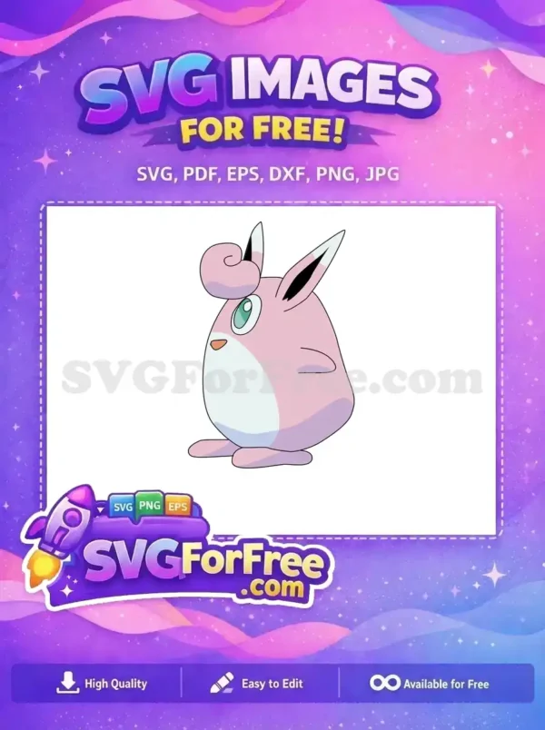 Free Pink Buneary Free Pointed Ears Pokemon Cartoon Free SVG