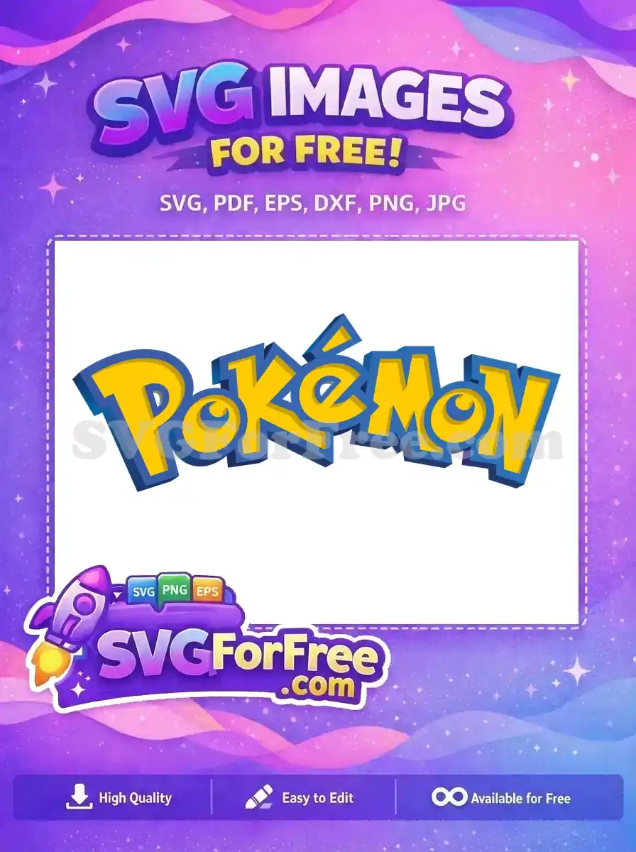 Free Yellow Blue Letters Free Pokemon Title Free SVG 1