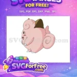 Free Clefairy Cheerful Free Brown Ear Pokemon Free SVG - Instant Download