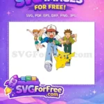 Free Running Ash Free Pikachu Friends Pokemon Free SVG - Instant Download
