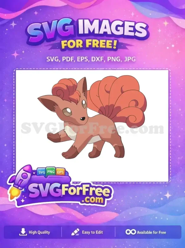 Free Brown Vulpix Smiling Free Nine Tails Pokemon Free SVG