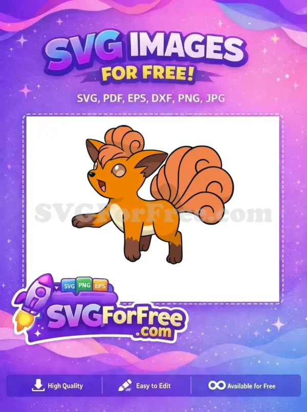 Free Orange Vulpix Free Happy Expression Pokemon Free SVG
