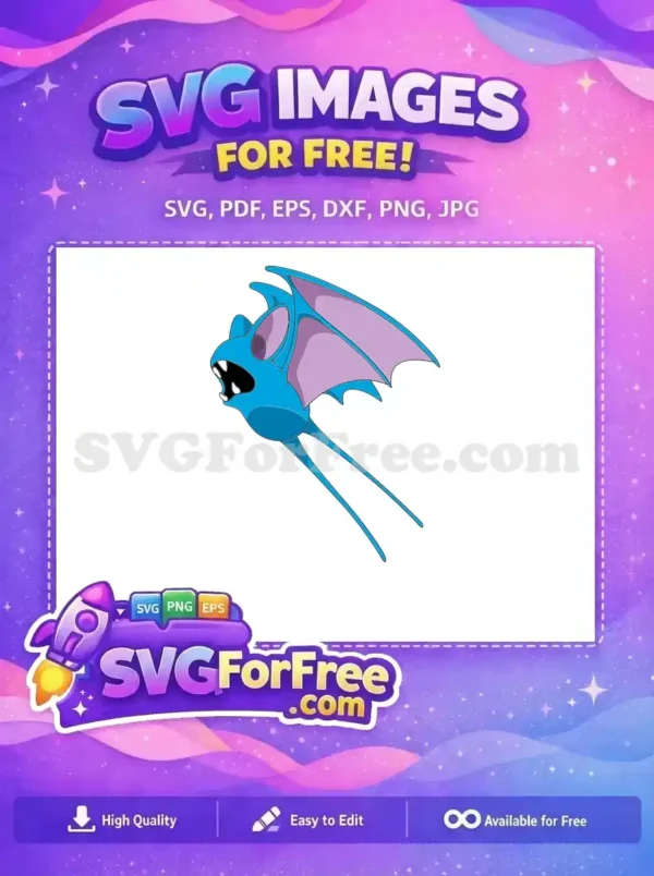 Free Screaming Zubat Free Purple Wings Pokemon Free SVG 2