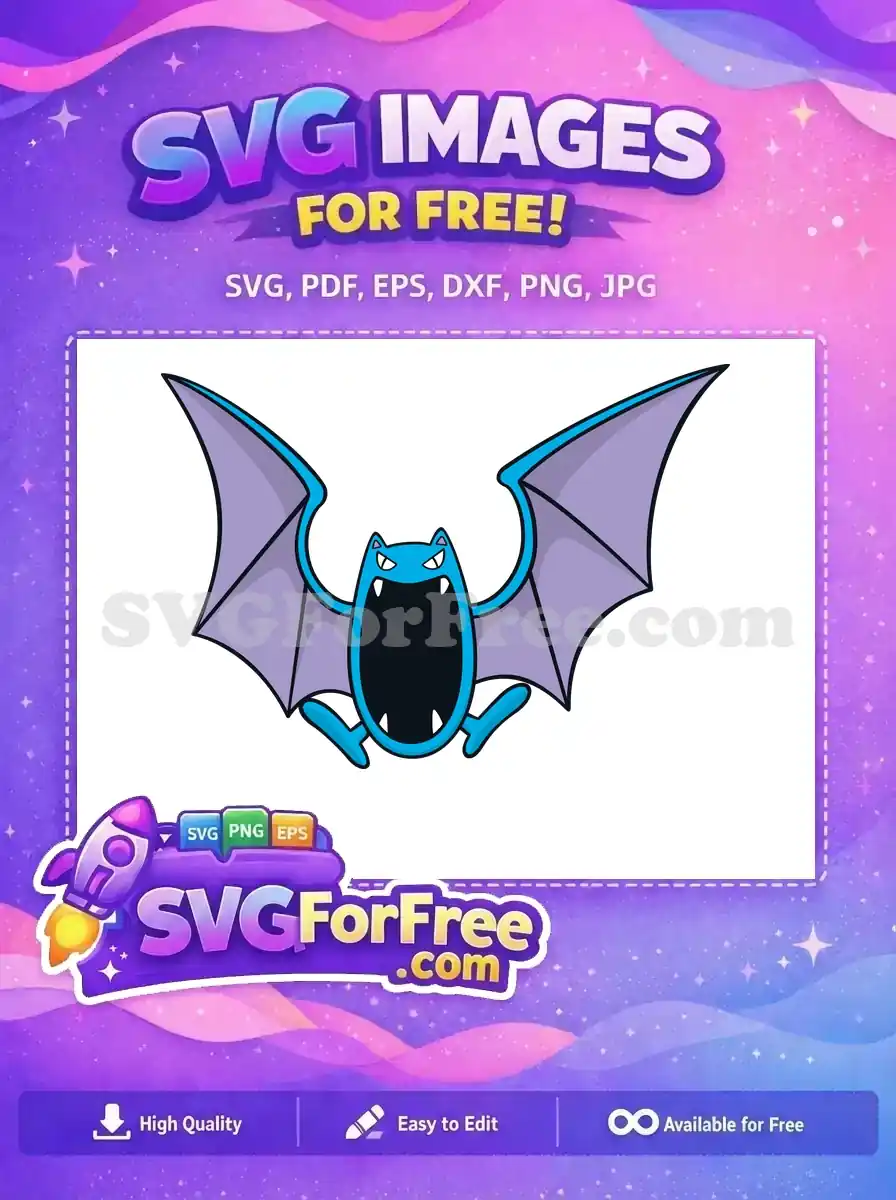 Free Angry Blue Zubat Free Purple Wings Pokemon Free SVG