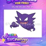 Free Purple Haunter Angry Eyes Pokemon Free Cartoon Movie Free SVG - Instant Download