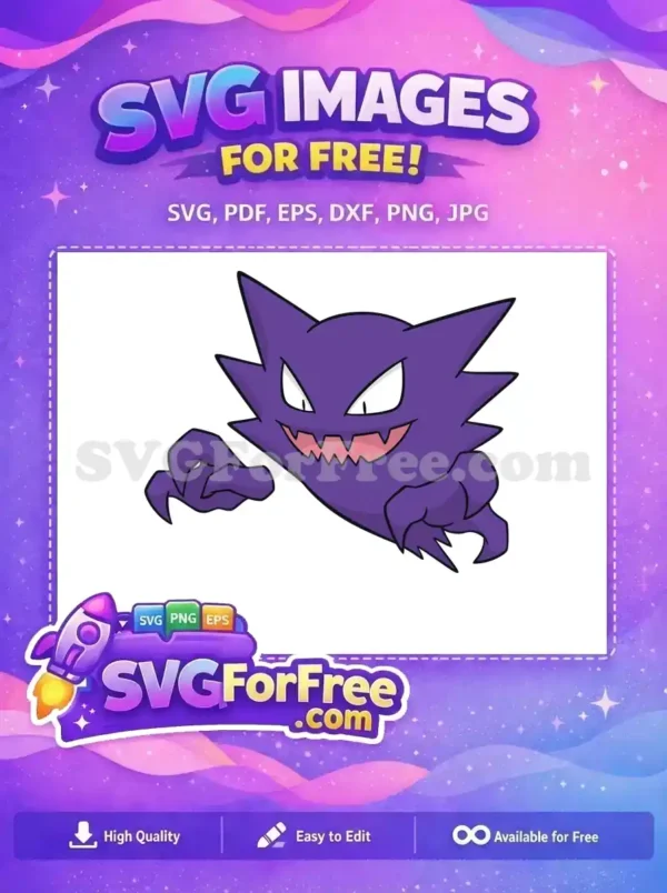 Free Purple Haunter Angry Eyes Pokemon Free Cartoon Movie Free SVG