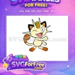 Free Winking Meowth Free Happy Pokemon Cartoon Free SVG - Instant Download