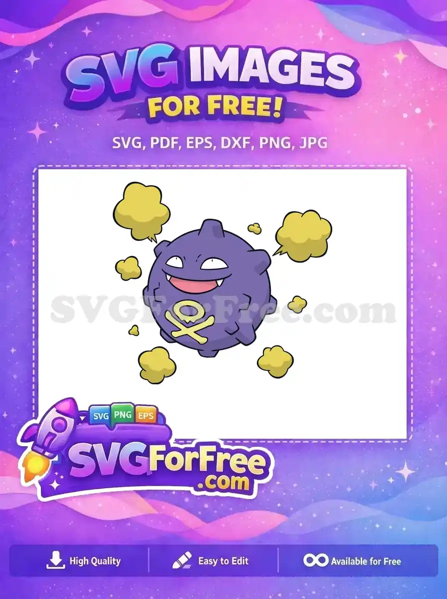 Free Purple Koffing Gas Cloud Free Pokemon Cartoon Free SVG