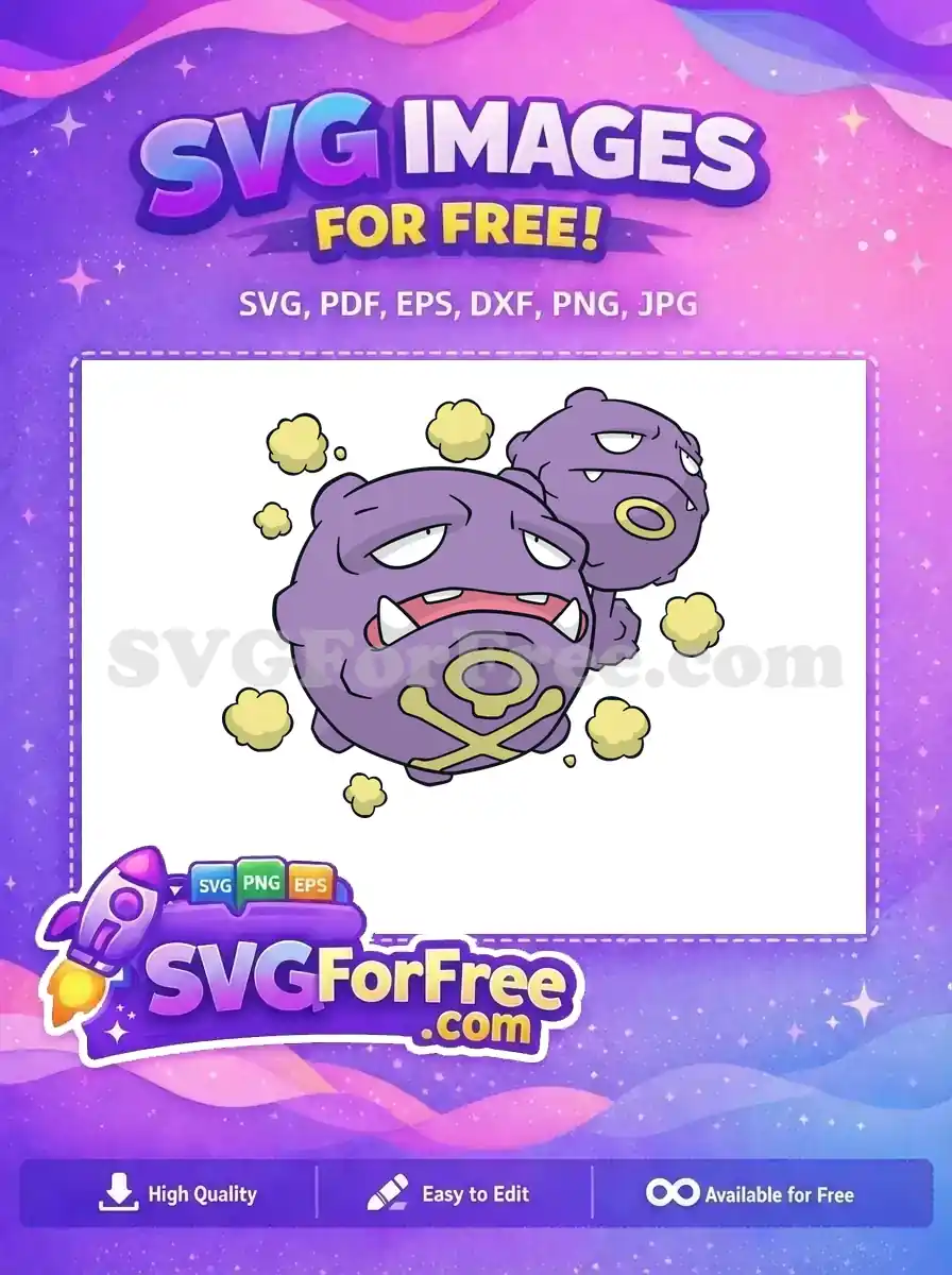 Free Purple Koffing Weezing Free Gas Cloud Pokemon Free SVG