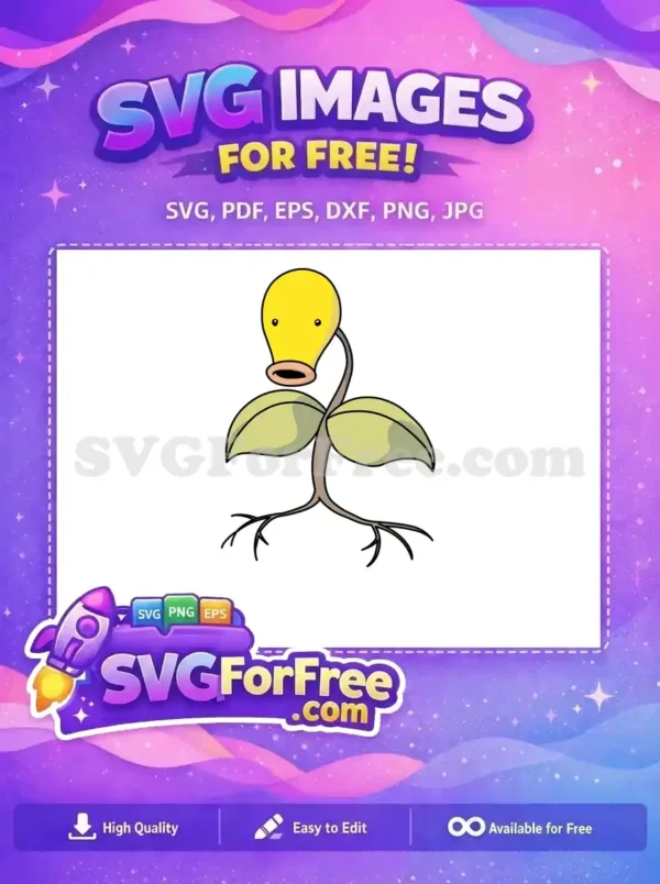 Free Yellow Bellsprout Free Green Leaves Pokemon Cartoon Free SVG