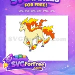 Free Running Ponyta Free Fiery Mane Pokemon Free SVG 2 - Instant Download