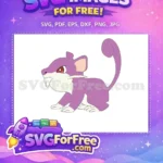 Free Purple Rat With Tail Free Pokemon Cartoon Free SVG - Instant Download