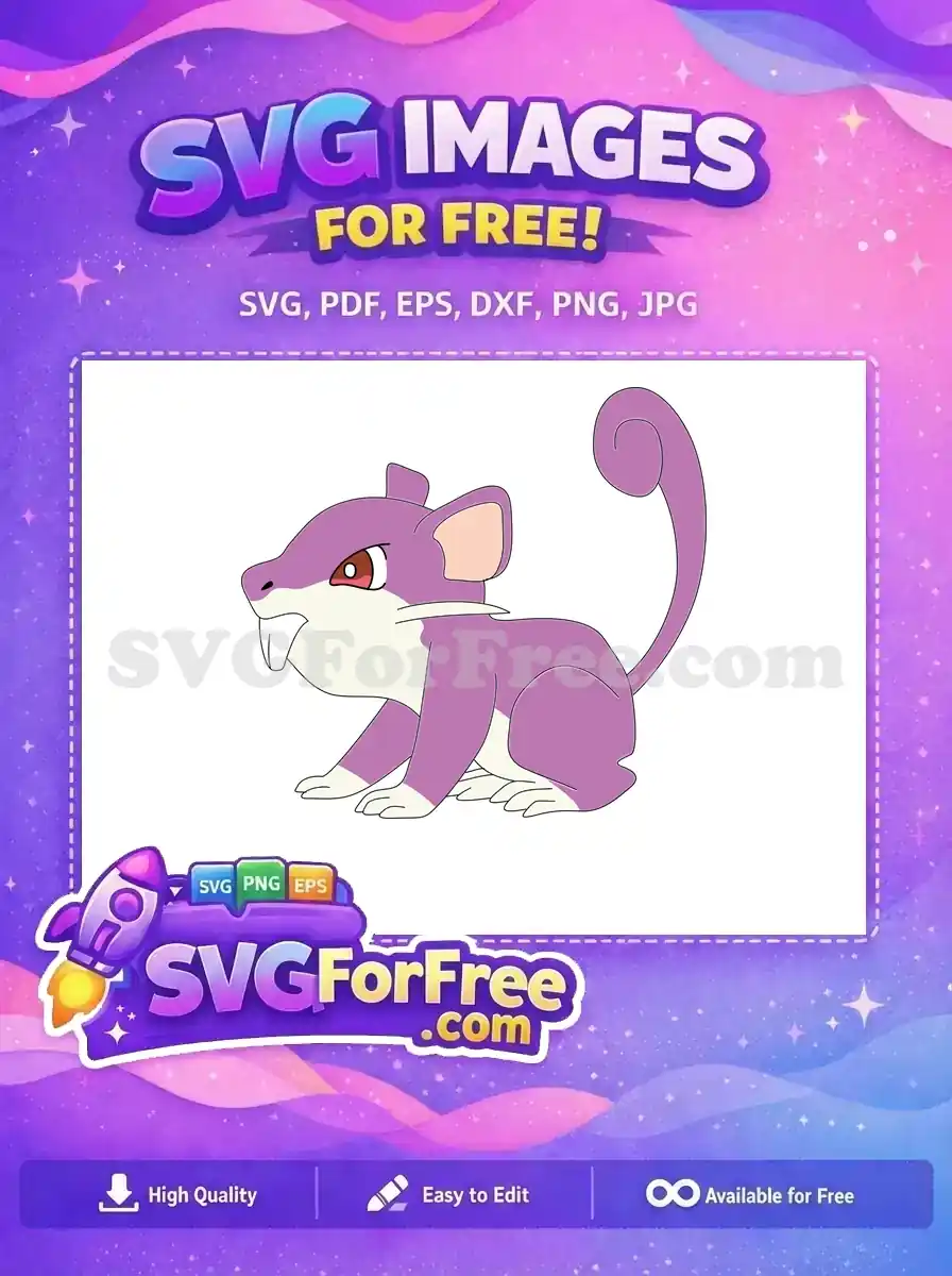 Free Purple Rat With Tail Free Pokemon Cartoon Free SVG