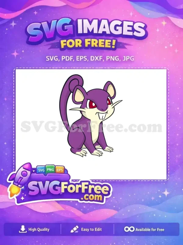 Free Purple Angry Rattata Free Grinning Pokemon Free SVG