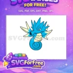 Free Blue Angry Seadra Free Pokemon Cartoon Free SVG - Instant Download