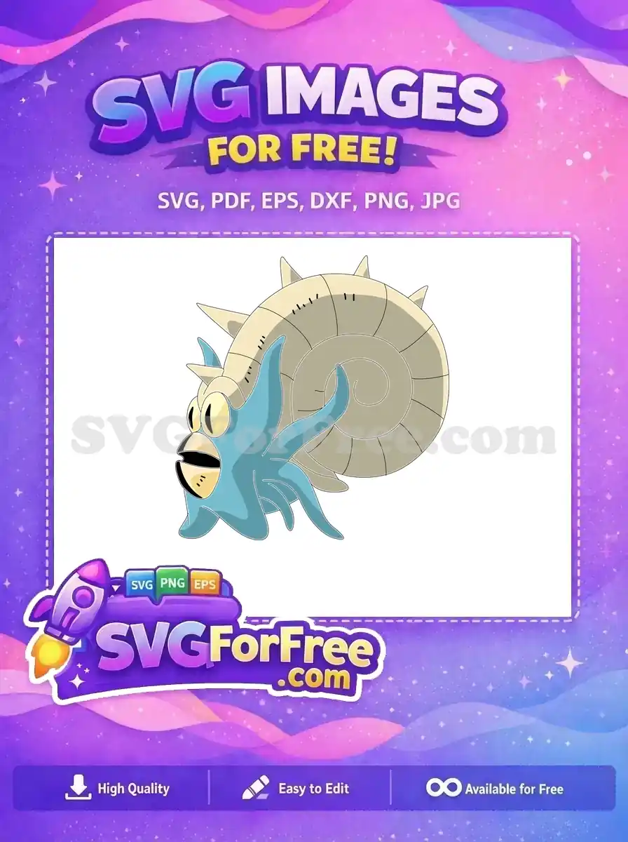 Free Cyan Tentacool Free Spiked Shell Pokemon Cartoon Free SVG