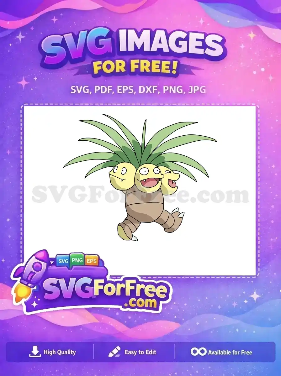 Free Three Headed Exeggutor Free Happy Angry Pokemon Free SVG