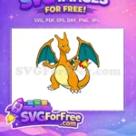 Free Orange Angry Charizard Free Teal Wings Pokemon Free SVG - Instant Download