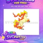 Free Rearing Ponyta Free Fire Mane Pokemon Free SVG - Instant Download