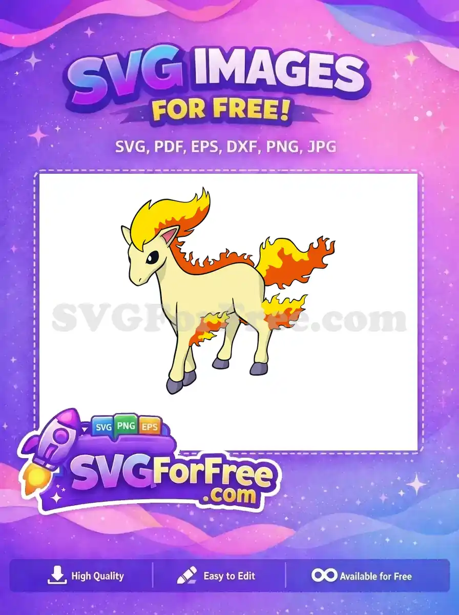 Free Ponyta Flames Free Fire Pokemon Cartoon Free SVG
