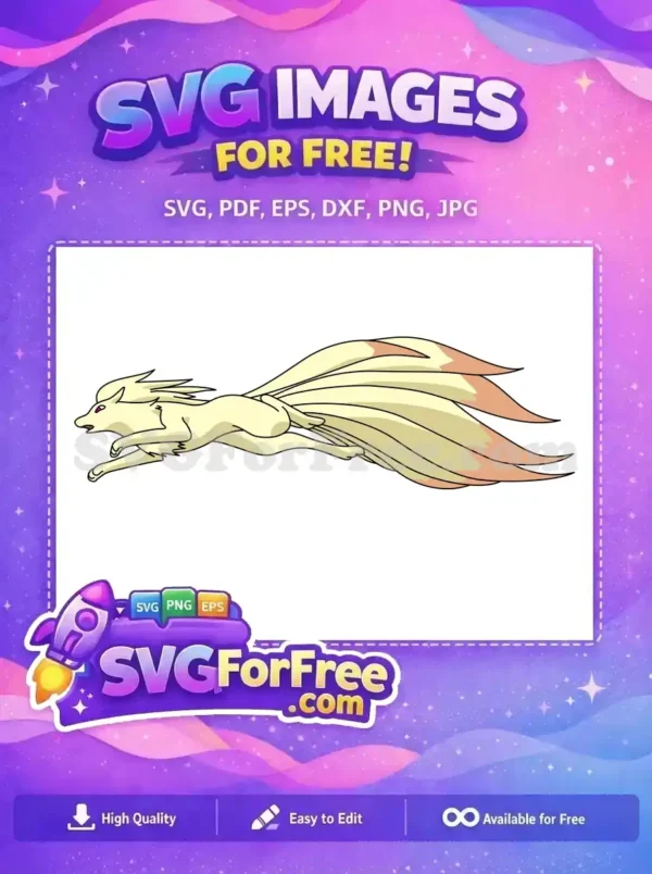 Free Running Ninetales Free Pale Yellow Pokemon Cartoon Free SVG