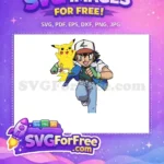 Free Running Ash Free Pikachu Happy Pokemon Free SVG - Instant Download