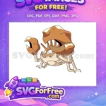 Free Brown Kingler Strong Free Pincer Pokemon Cartoon Free SVG - Instant Download