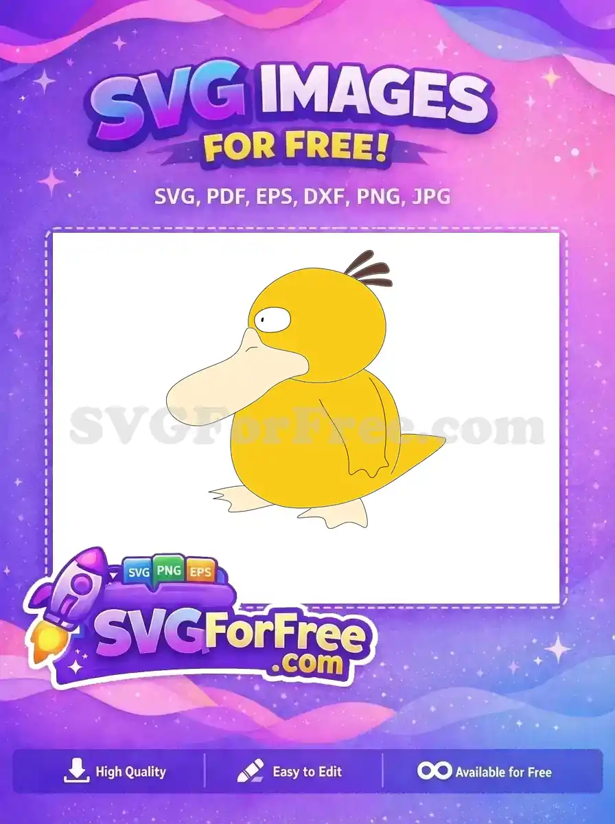 Free Yellow Psyduck Cartoon Free Blank Stare Pokemon Free SVG