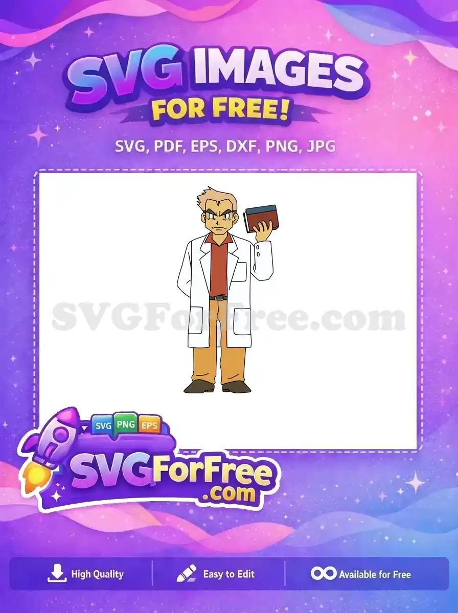 Free Angry Professor Oak Free Book Pokemon Free SVG