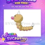 Free Tan Caterpie Free Pink Nose Pokemon Free SVG - Instant Download