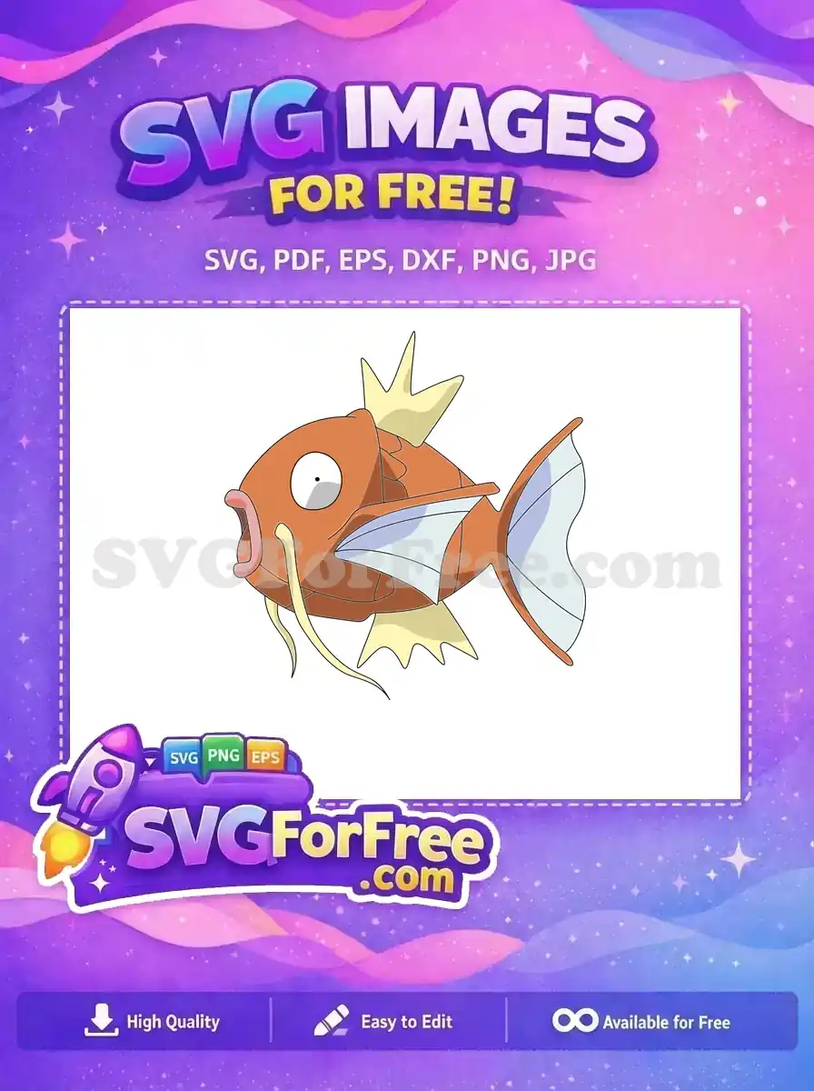 Free Derpy Magikarp Free Orange Fish Pokemon Free SVG 2