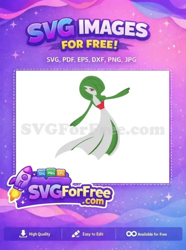 Free Elegant Gardevoir Free Red Ribbon Pokemon Free SVG