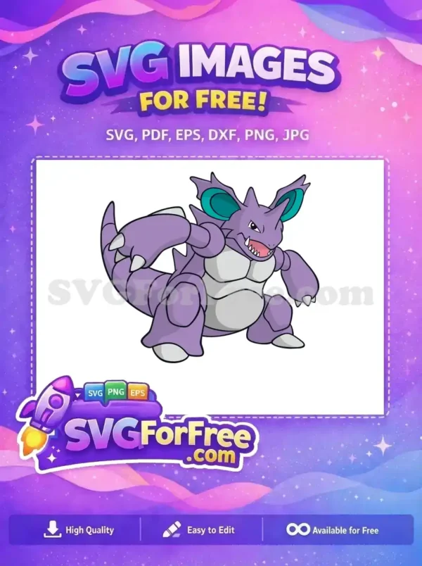 Free Purple Angry Nidorino Free Sharp Claws Pokemon Free SVG