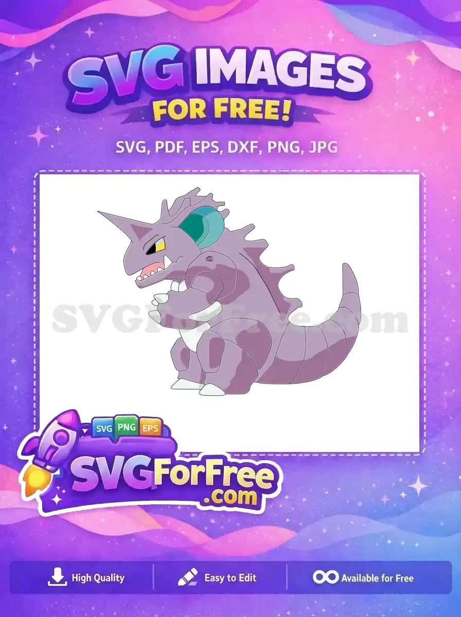 Free Purple Angry Pokemon Free Horned Creature Cartoon Free SVG
