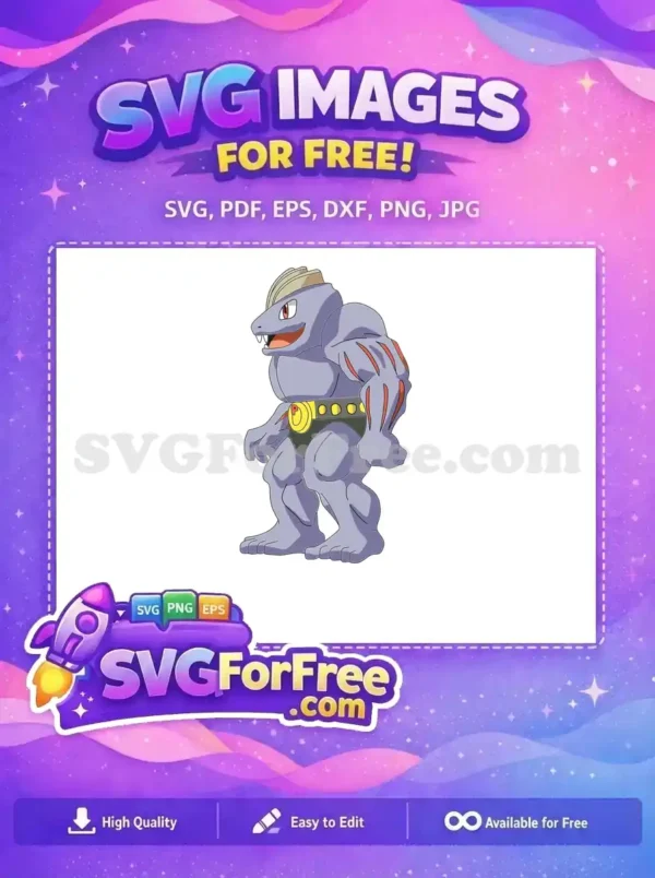 Free Grey Reptilian Machoke Free Yellow Belt Pokemon Free SVG