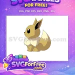 Free Happy Eevee Pokemon Free Cute Cartoon Free SVG - Instant Download
