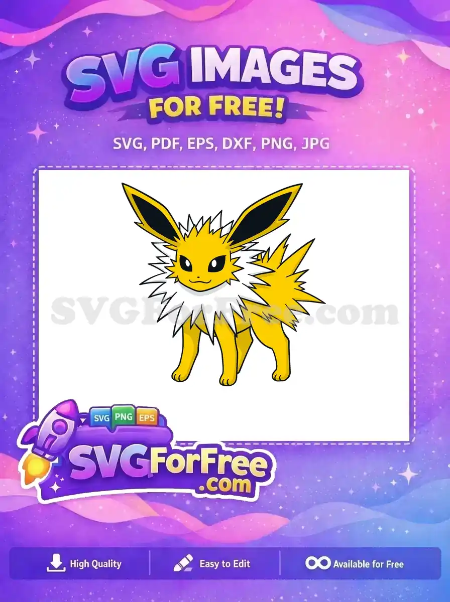 Free Spiky Yellow Jolteon Free Pokemon Smiling Face Pokemon Free SVG