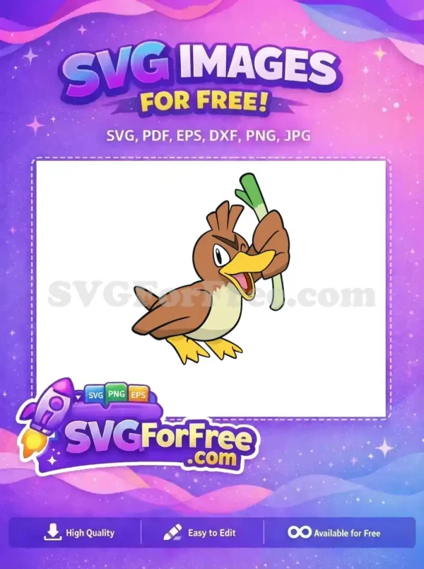Free Angry Eyebrow Farfetchd Free Wielding Leek Pokemon Free SVG