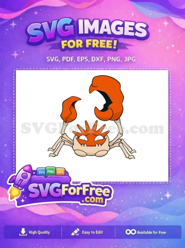 Free Kingler Pokemon Free Cartoon Orange Crab Free SVG Free Kingler Pokemon Free Cartoon Orange Crab Free SVG