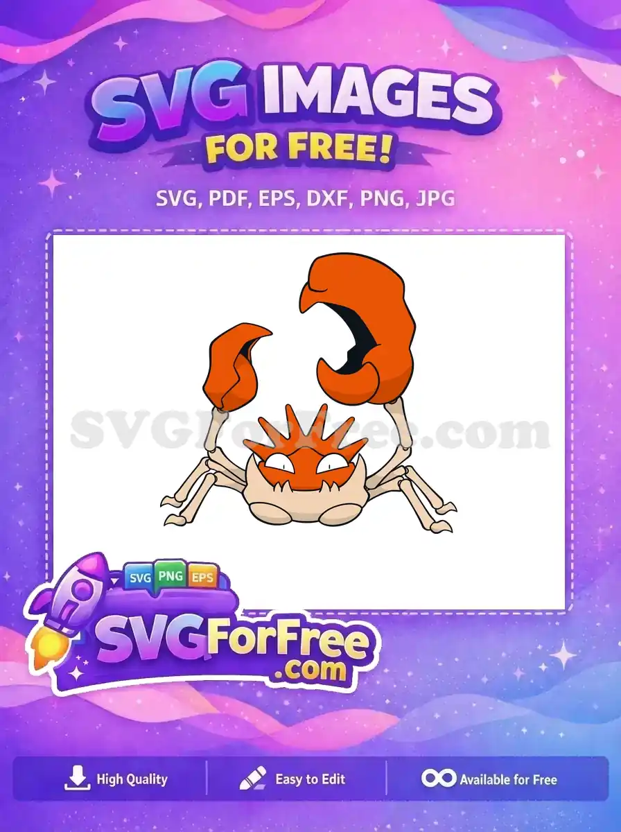 Free Kingler Pokemon Free Cartoon Orange Crab Free SVG