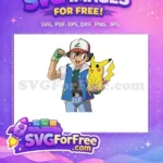 Free Ash Ketchum Free Pikachu Pokemon Cartoon Free SVG - Instant Download