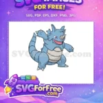 Free Blue Rhydon Pokemon Free Cartoon Red Eyes Free SVG - Instant Download
